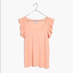 madewell ruffle sleeve top